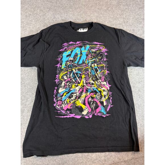 Fox Racing Night Of The Graphic T Shirt Mens Large Black Cotton Streetwear - Picture 1 of 4
